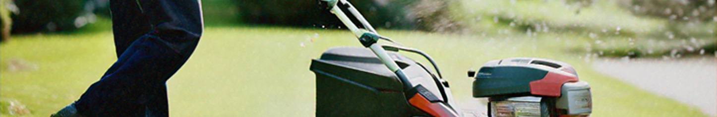 Close-up of lawnmower with partial frame